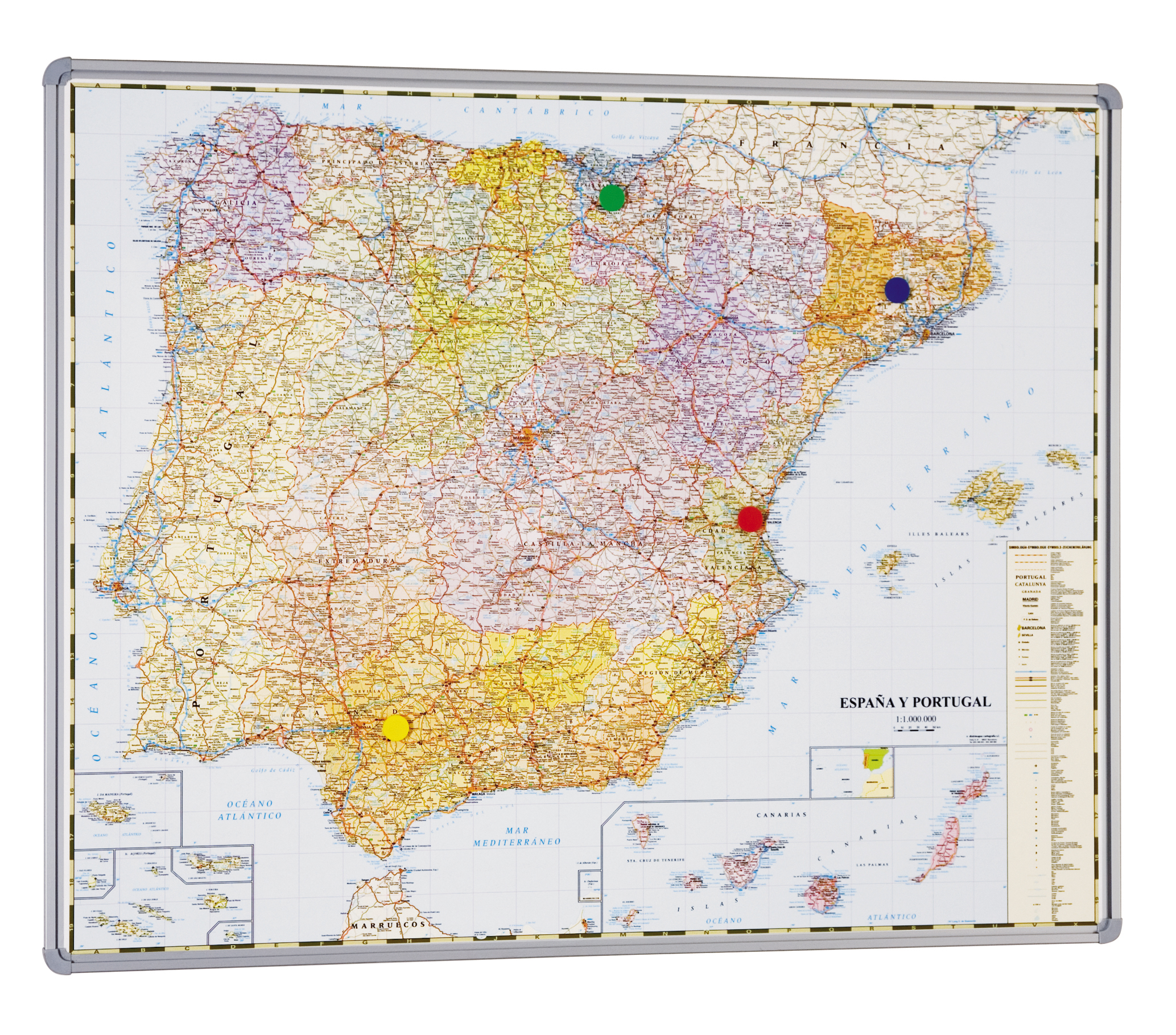 Mapa España y Portugal magnético