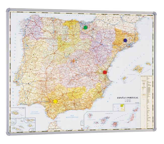 Mapa España y Portugal magnético
